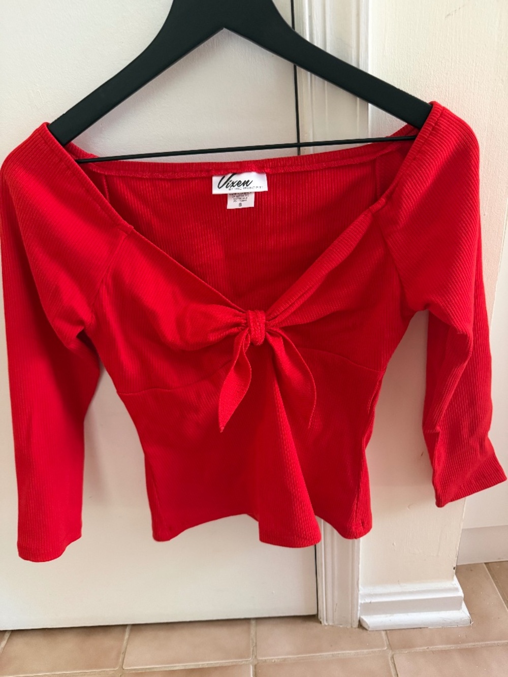 Vixen by Micheline Pitt Red Top - Size S NWOT